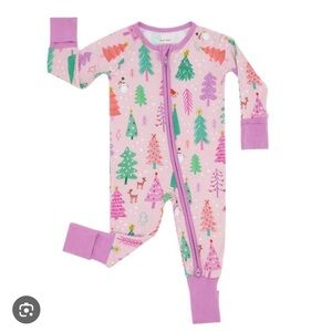 Little Sleepies Merry and Bright trees Bamboo Footie Sleeper Zippy 3-6 months